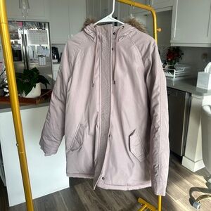 Water resistant fur hooded winter coat